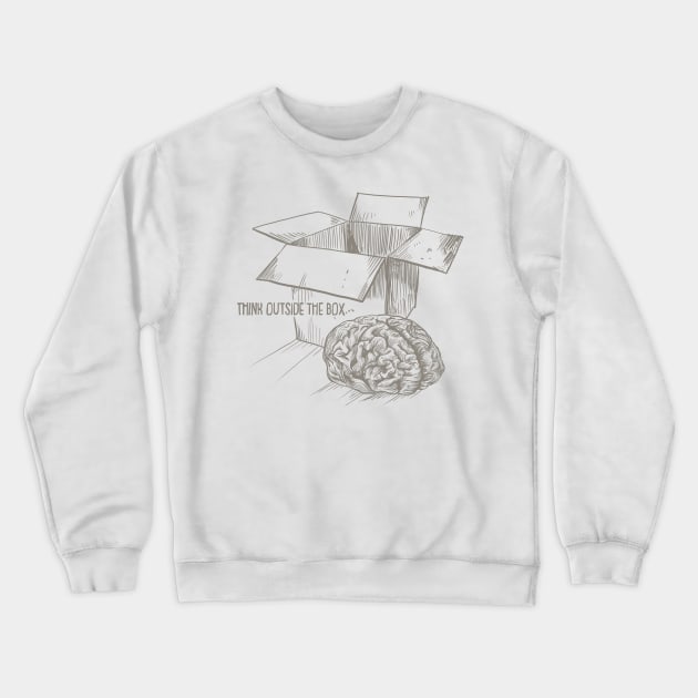 Think Outside The Box Crewneck Sweatshirt by fakeface